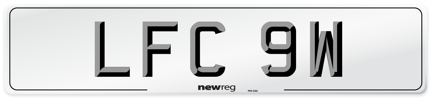 LFC 9W Number Plate from New Reg